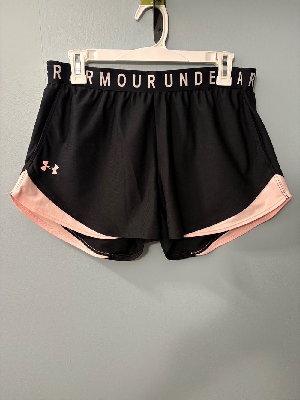 Under Armour Women’s Black & Light Pink Athletic Shorts
